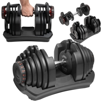 Zestaw hantli regulowanych 5kg - 40kg zestaw gumowane